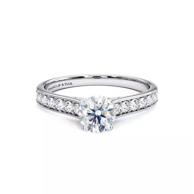"Bague solitaire accompagné" or 750 diamants